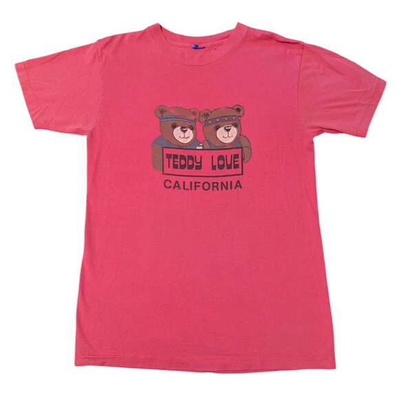 Vintage Tops - Vintage 80’s Teddy Bear T Shirt Teddy Love California Single Stitch Kawaii